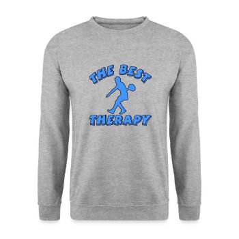 Tennis - Unisex Pullover - Weißgrau meliert - Vorne - Alina (178cm) & Michal (187cm)