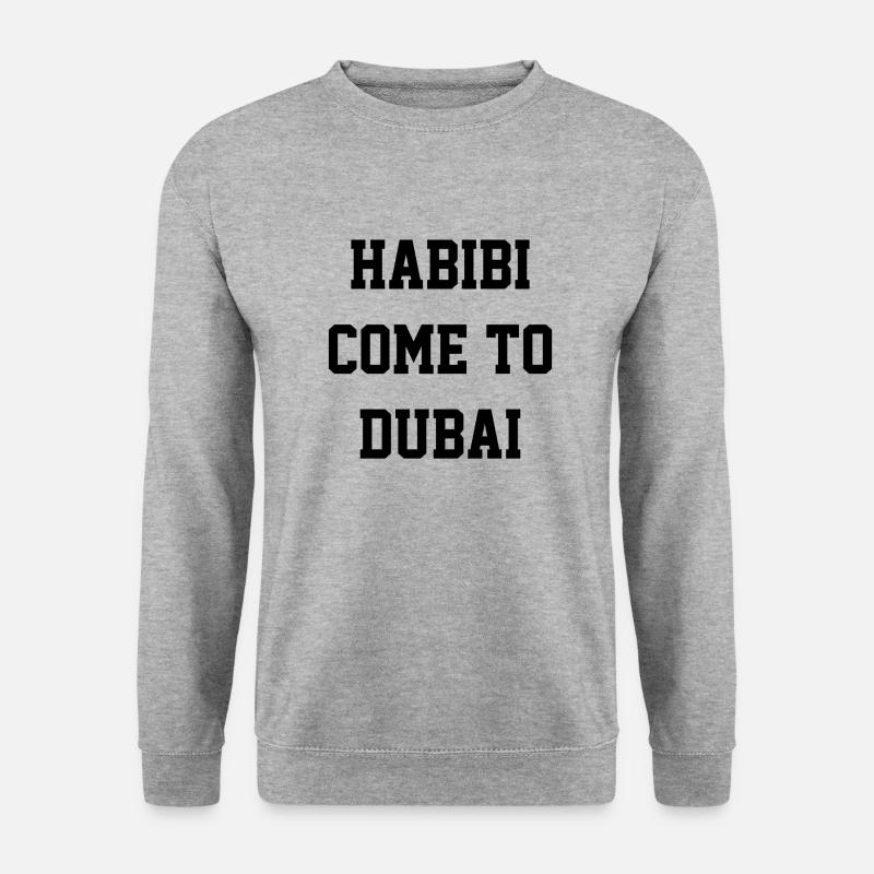 HABIBI COME TO DUBAI - Unisex Pullover - Weißgrau meliert
