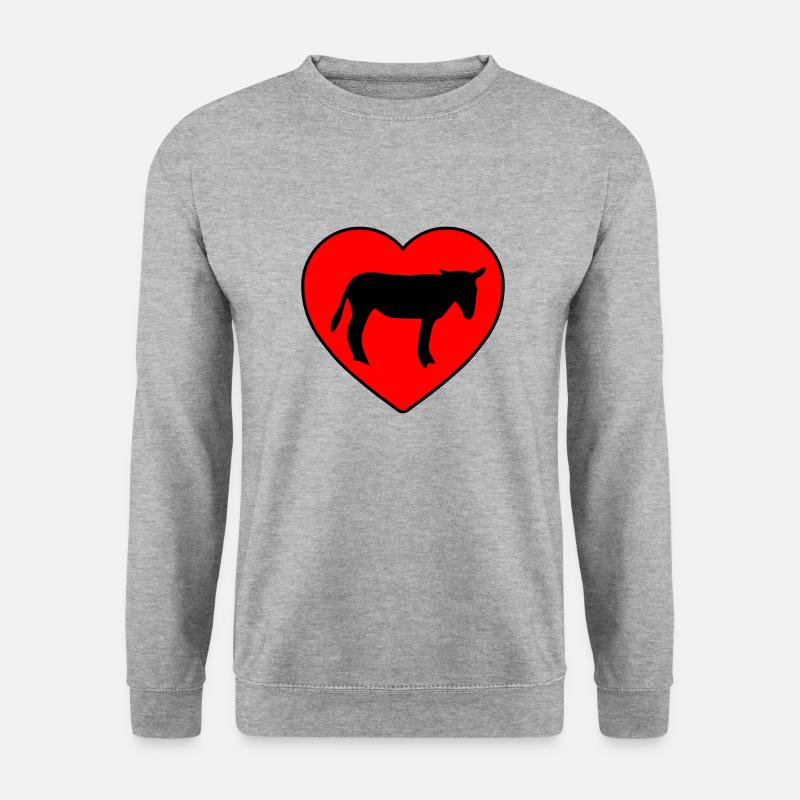 Esel - Unisex Pullover - Weißgrau meliert