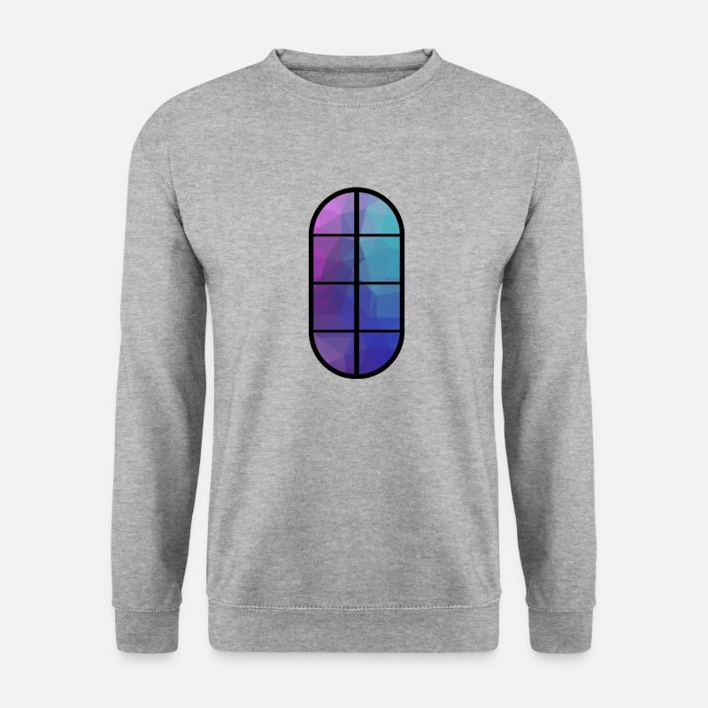 Fenster - Unisex Pullover - Weißgrau meliert