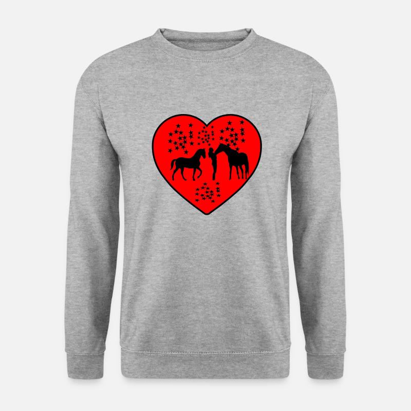 Pferd - Unisex Pullover - Weißgrau meliert