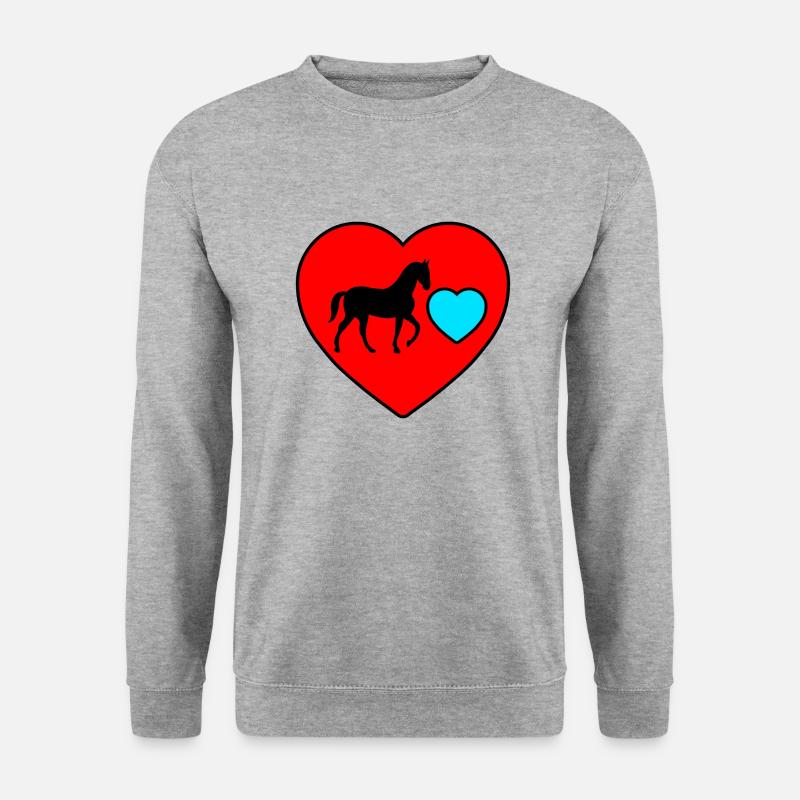 Pferd - Unisex Pullover - Weißgrau meliert