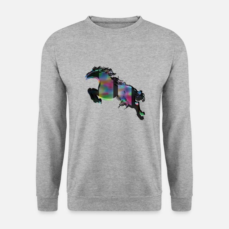 Pferd - Unisex Pullover - Weißgrau meliert