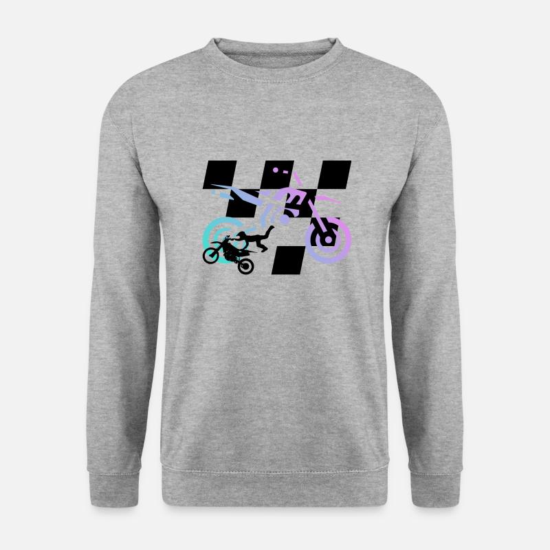 Motocross - Unisex Pullover - Weißgrau meliert