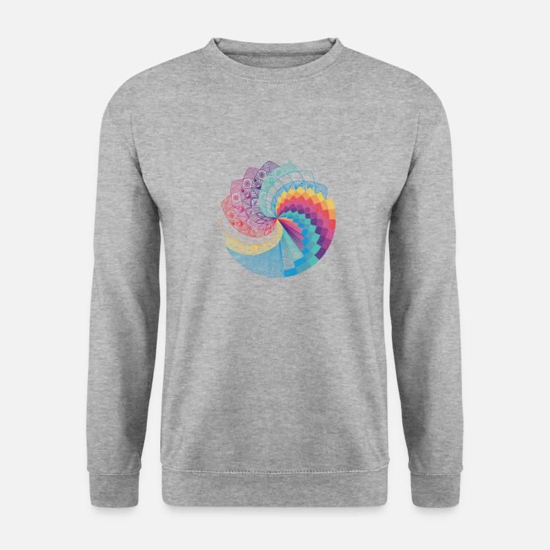 Mandala 1 - Unisex Pullover - Weißgrau meliert