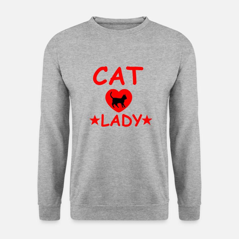 Katze - Unisex Pullover - Weißgrau meliert