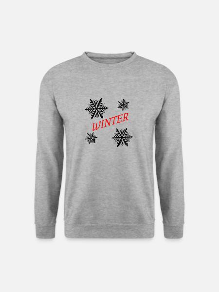 DER WINTER STEHT VOR DER TÜR - Unisex Pullover - Weißgrau meliert