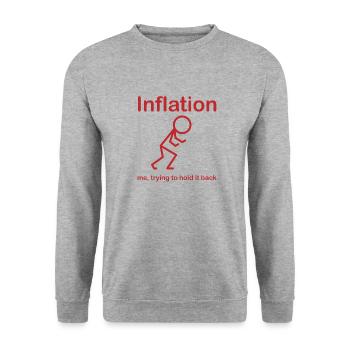 Trying to stop inflation Sarcasm - Unisex Sweatshirt - salt & pepper - Front - Alina (178cm) & Michal (187cm)