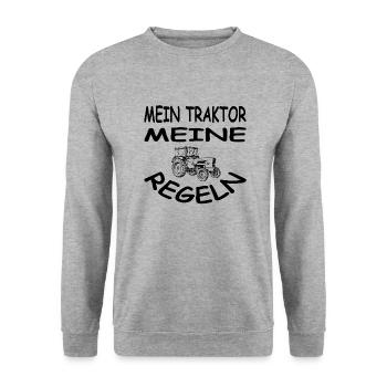 Traktor - Unisex Pullover - Weißgrau meliert - Vorne - Alina (178cm) & Michal (187cm)