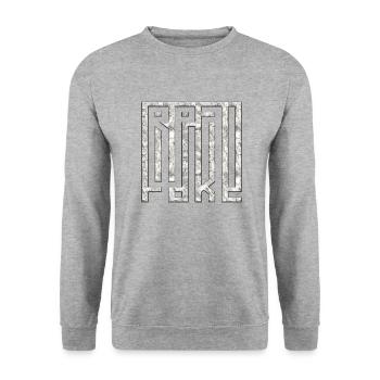 denken falsche positive Gedanken glückliche Meditation - Unisex Pullover - Weißgrau meliert - Vorne - Alina (178cm) & Michal (187cm)
