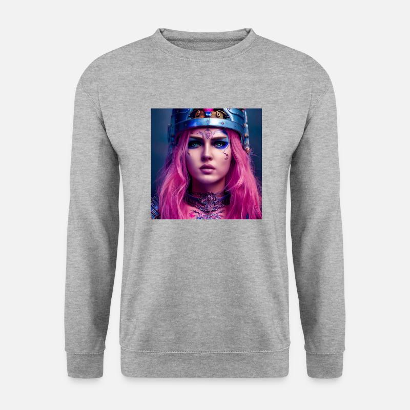 Wikinger-Krieger - Unisex Pullover - Weißgrau meliert