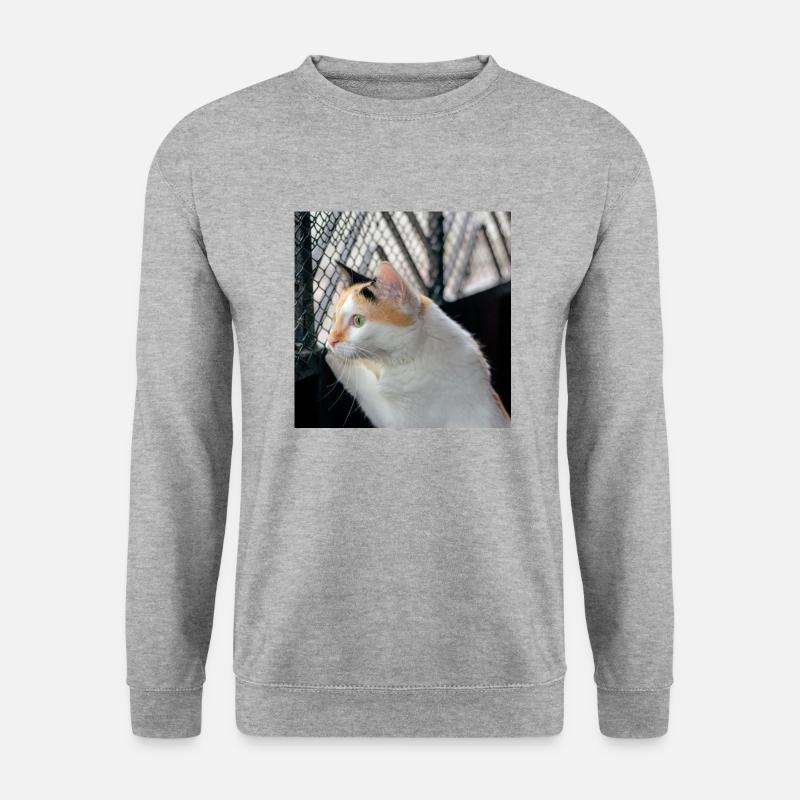 Die Katze - Unisex Pullover - Weißgrau meliert