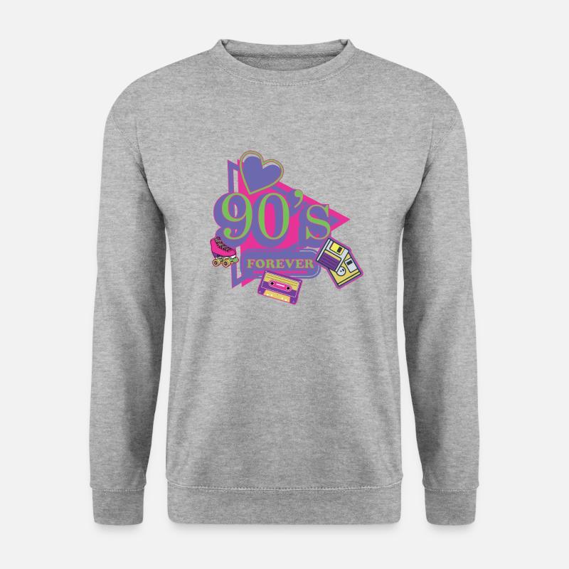 1990iger Sprüche 90s Geschenksidee - Unisex Pullover - Weißgrau meliert