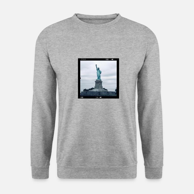 Freiheitsstatue - Unisex Pullover - Weißgrau meliert