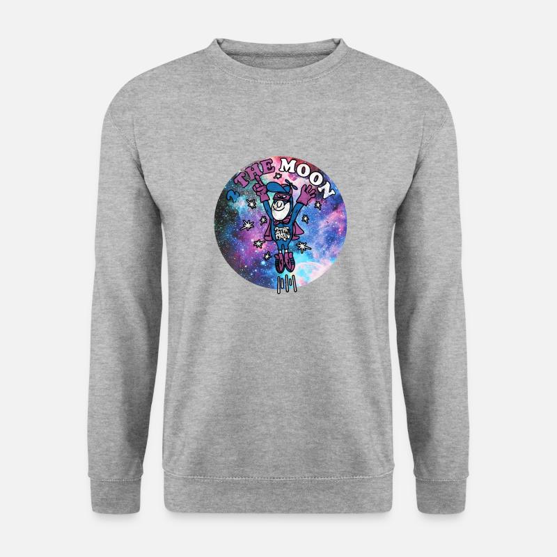 Zum Mond - Unisex Pullover - Weißgrau meliert