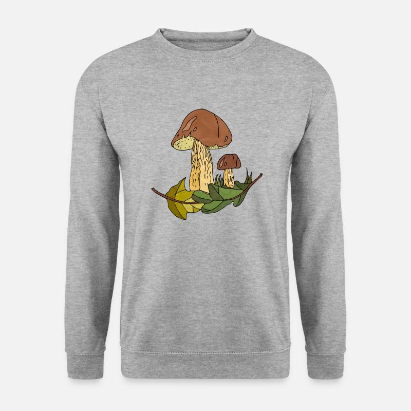 Pilze - Unisex Pullover - Weißgrau meliert