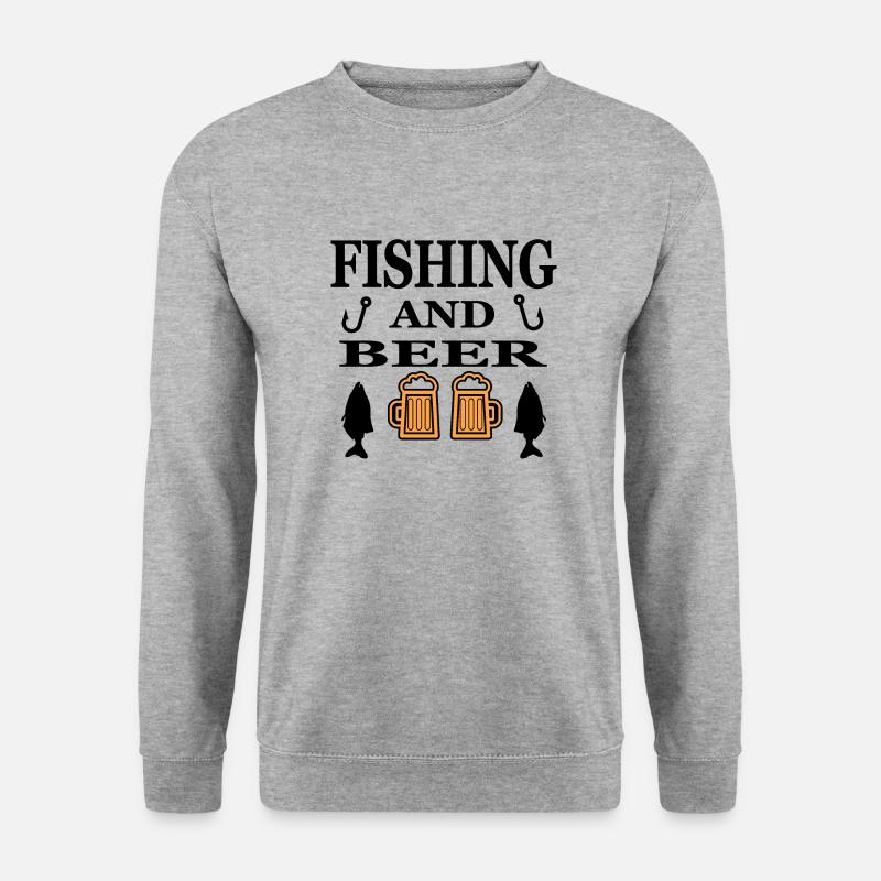 Angeln - Unisex Pullover - Weißgrau meliert
