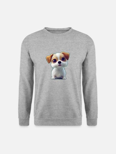 Welpe 1 - Unisex Pullover - Weißgrau meliert