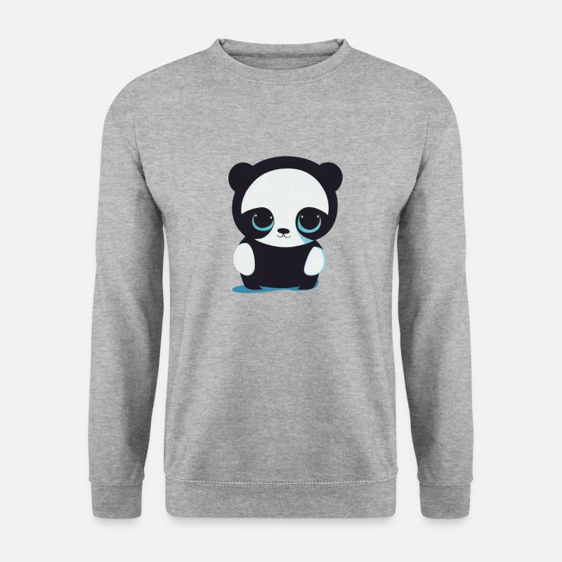 Panda 1 - Unisex Pullover - Weißgrau meliert