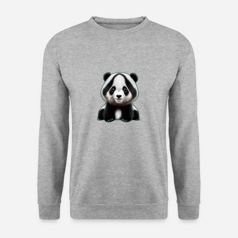 Panda 5 - Unisex Pullover - Weißgrau meliert
