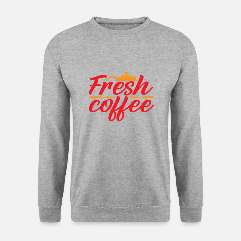 Fresh Coffee - Unisex Pullover - Weißgrau meliert