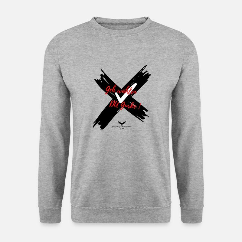 Spreewald Wahl Geh wählen Du Gurke! - Unisex Pullover - Weißgrau meliert