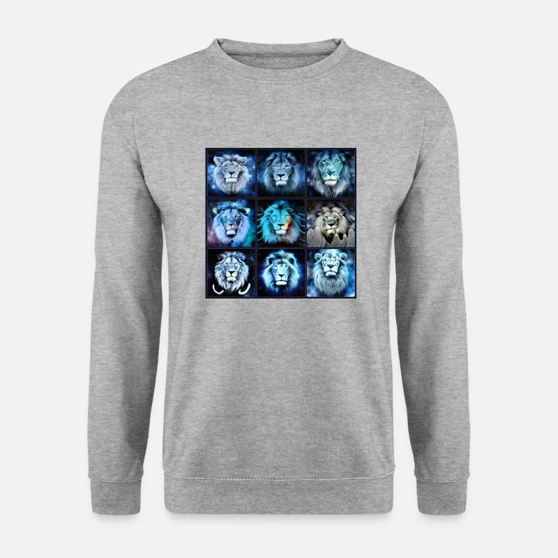 BLAUE LION Collage - Unisex Pullover - Weißgrau meliert