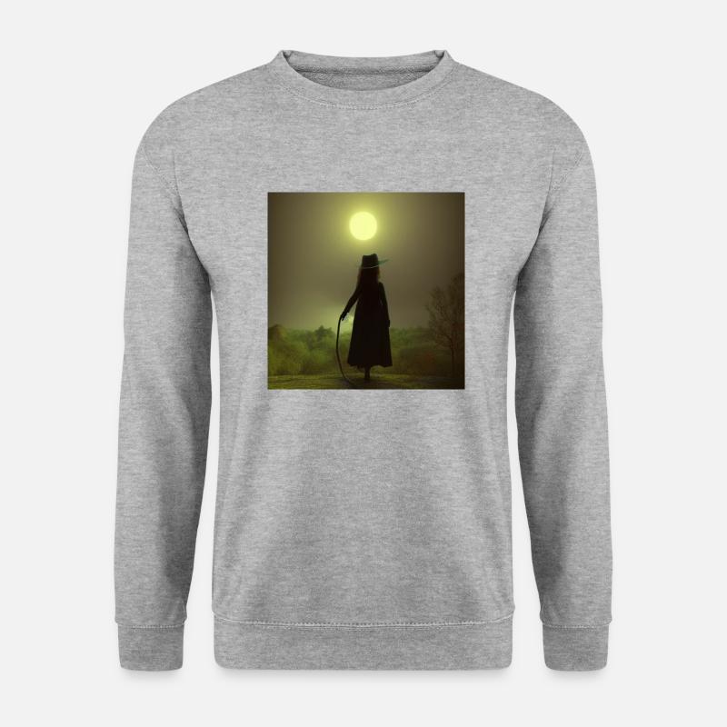Female Edition - Der Wanderer über dem Nebelmeer - Unisex Pullover - Weißgrau meliert