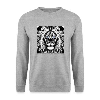 BLACK AND WHITE LION GOD - Unisex Sweatshirt - salt & pepper - Front - Alina (178cm) & Michal (187cm)