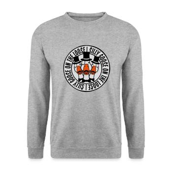 goose on the loose - Unisex Sweatshirt - salt & pepper - Front - Alina (178cm) & Michal (187cm)