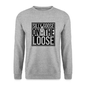 goose on the loose - Unisex Sweatshirt - salt & pepper - Front - Alina (178cm) & Michal (187cm)