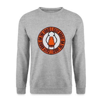 goose on the loose - Unisex Sweatshirt - salt & pepper - Front - Alina (178cm) & Michal (187cm)