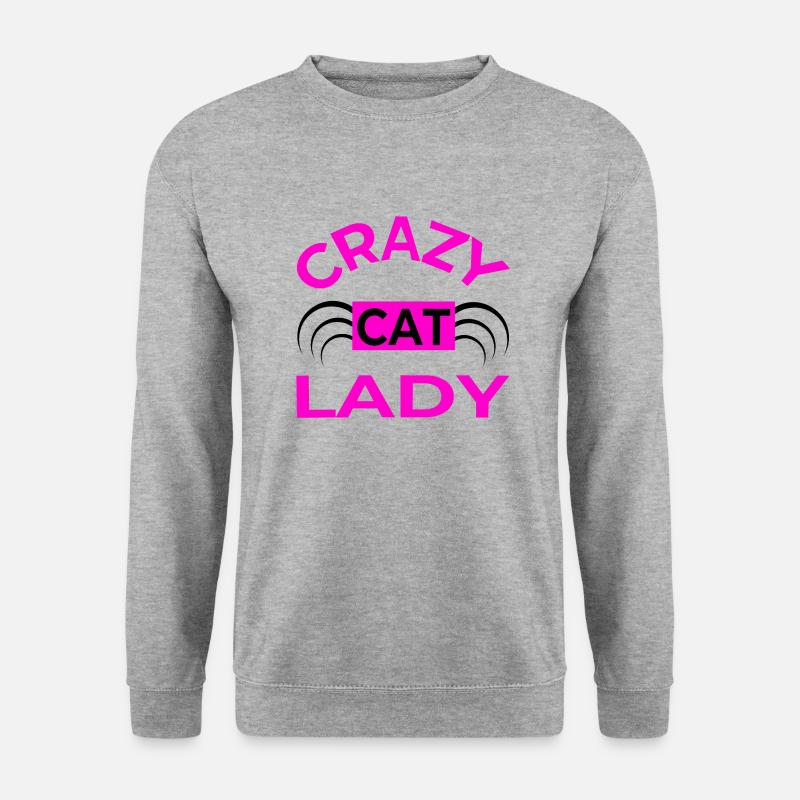Katze - Unisex Pullover - Weißgrau meliert