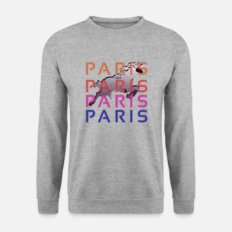 Paris - Unisex Pullover - Weißgrau meliert