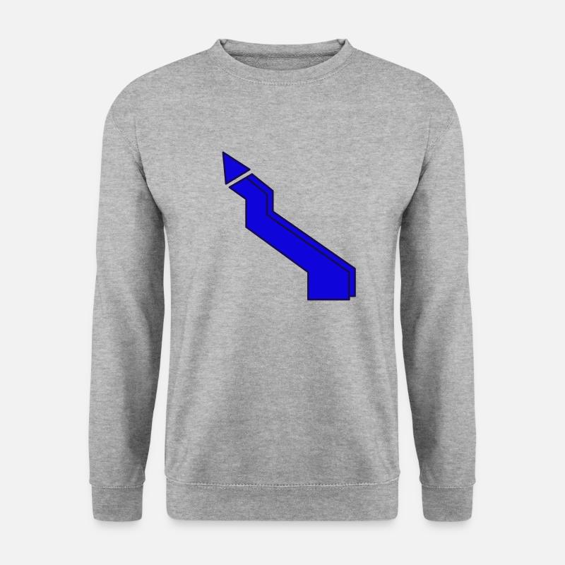 Blitz blau - Unisex Pullover - Weißgrau meliert
