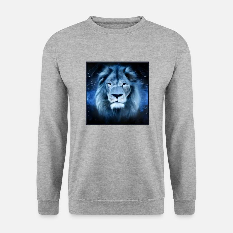 SURREALER LÖWE 8 - Unisex Pullover - Weißgrau meliert