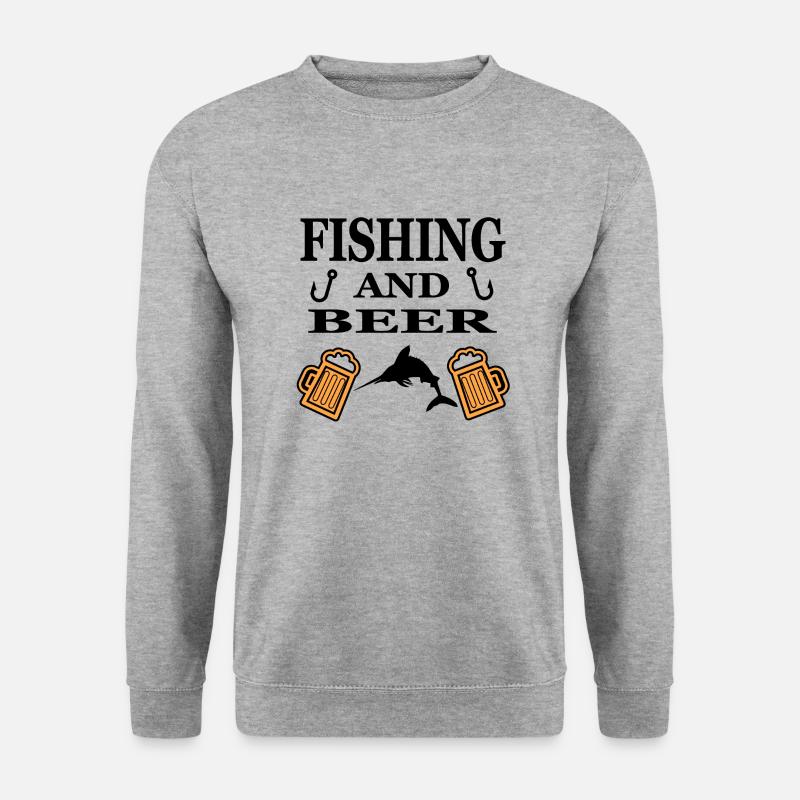 Angeln - Unisex Pullover - Weißgrau meliert