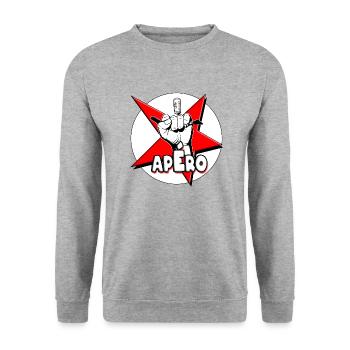Apero bad boy red star - Unisex Sweatshirt - salt & pepper - Front - Alina (178cm) & Michal (187cm)