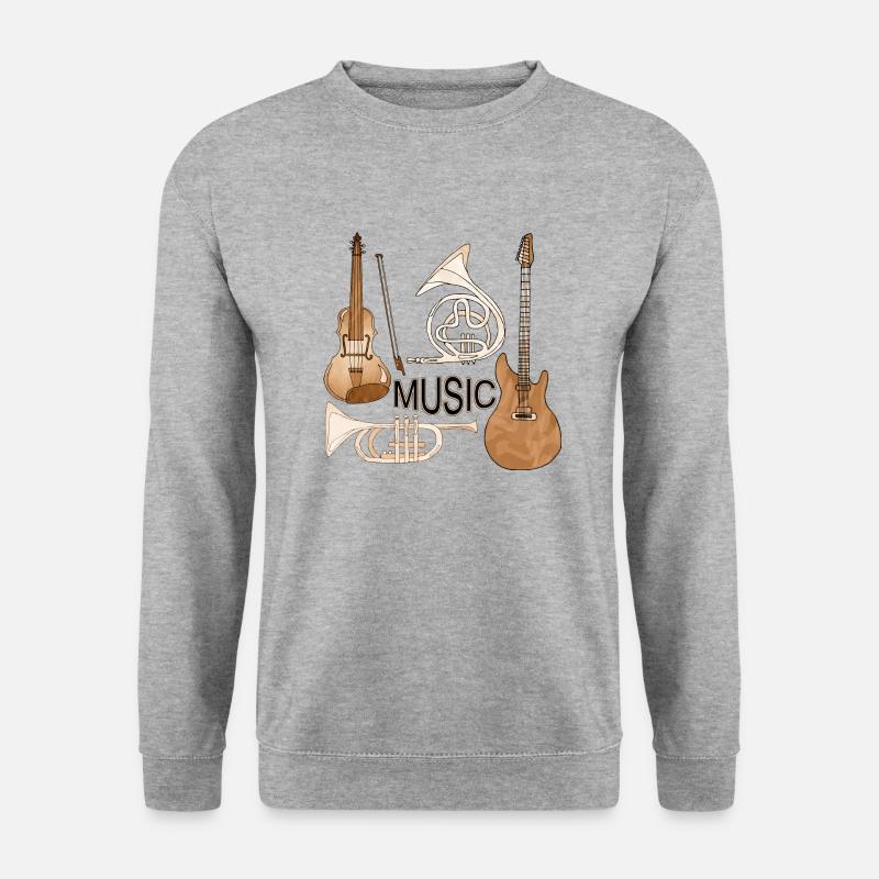 Musikinstrumente - Unisex Pullover - Weißgrau meliert