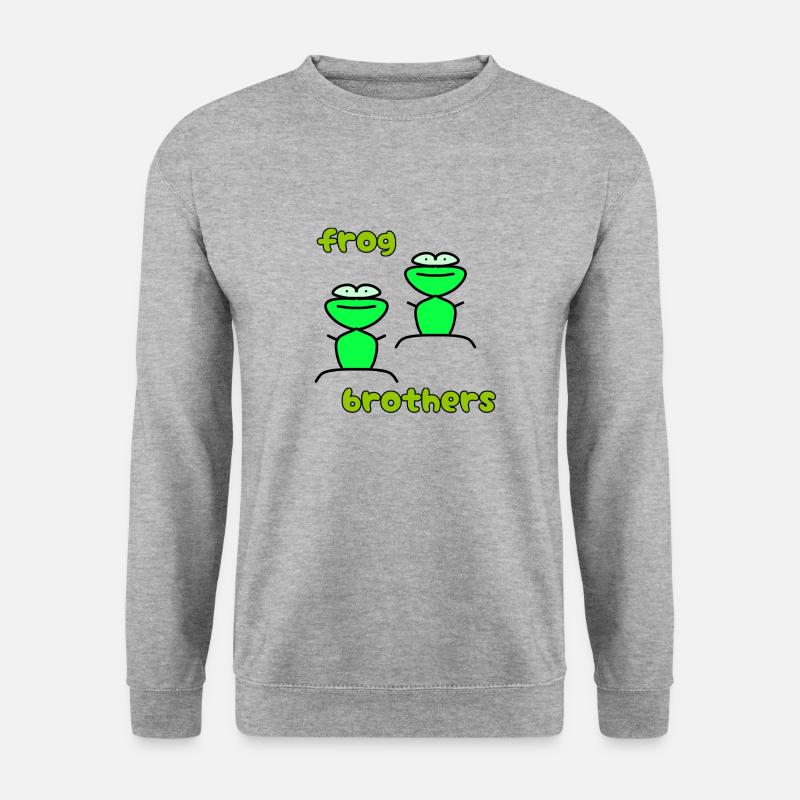 Frosch Brüder - frog brothers - Unisex Pullover - Weißgrau meliert