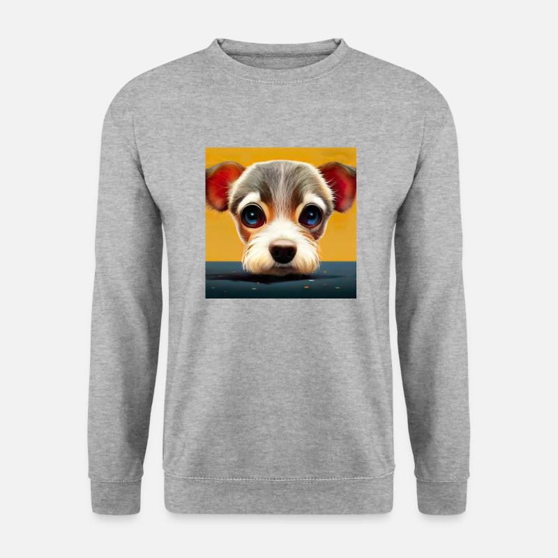 Entzückender Hund 01 - Unisex Pullover - Weißgrau meliert