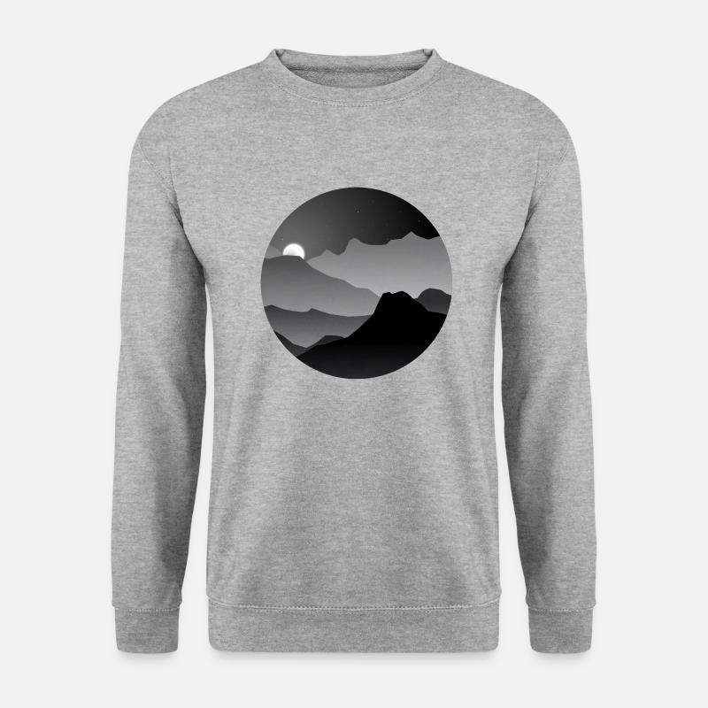 Dunkle Landschaft - Unisex Pullover - Weißgrau meliert