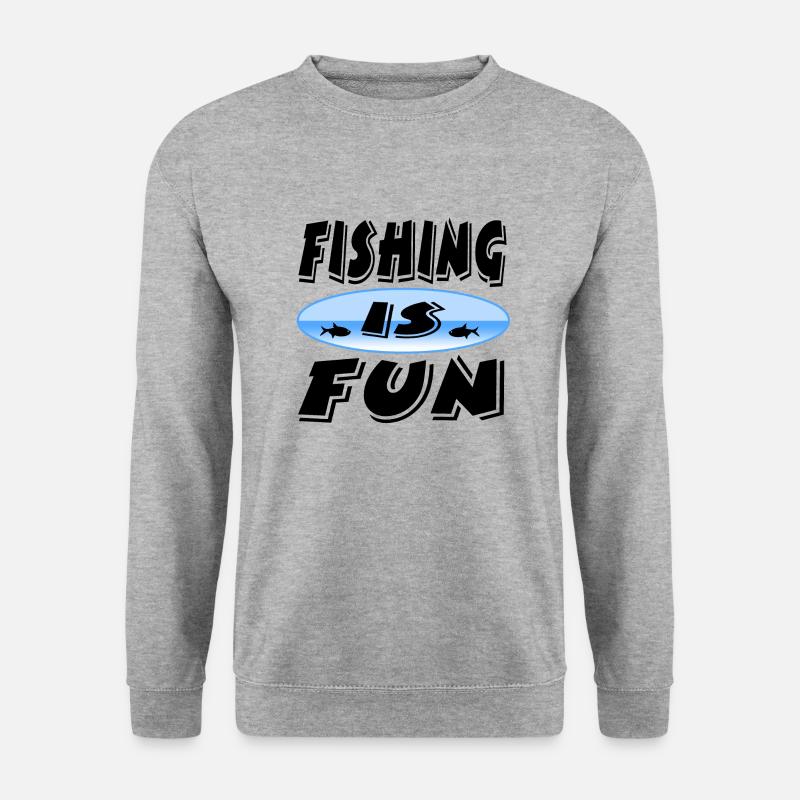 Angeln - Unisex Pullover - Weißgrau meliert