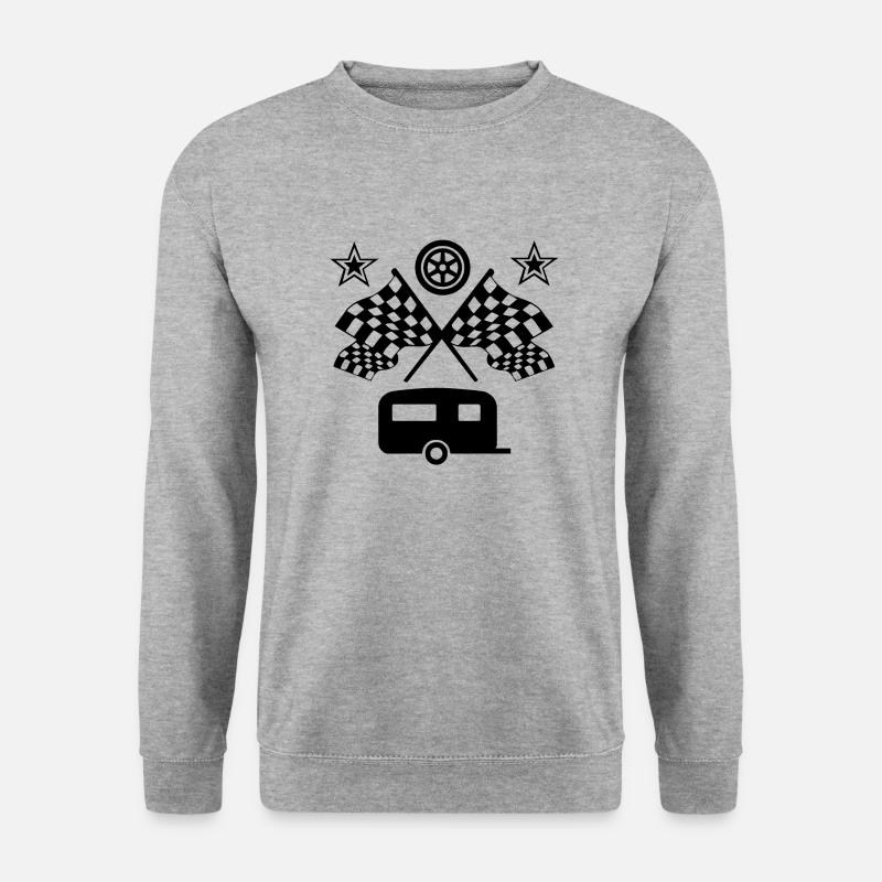 Camping - Unisex Pullover - Weißgrau meliert