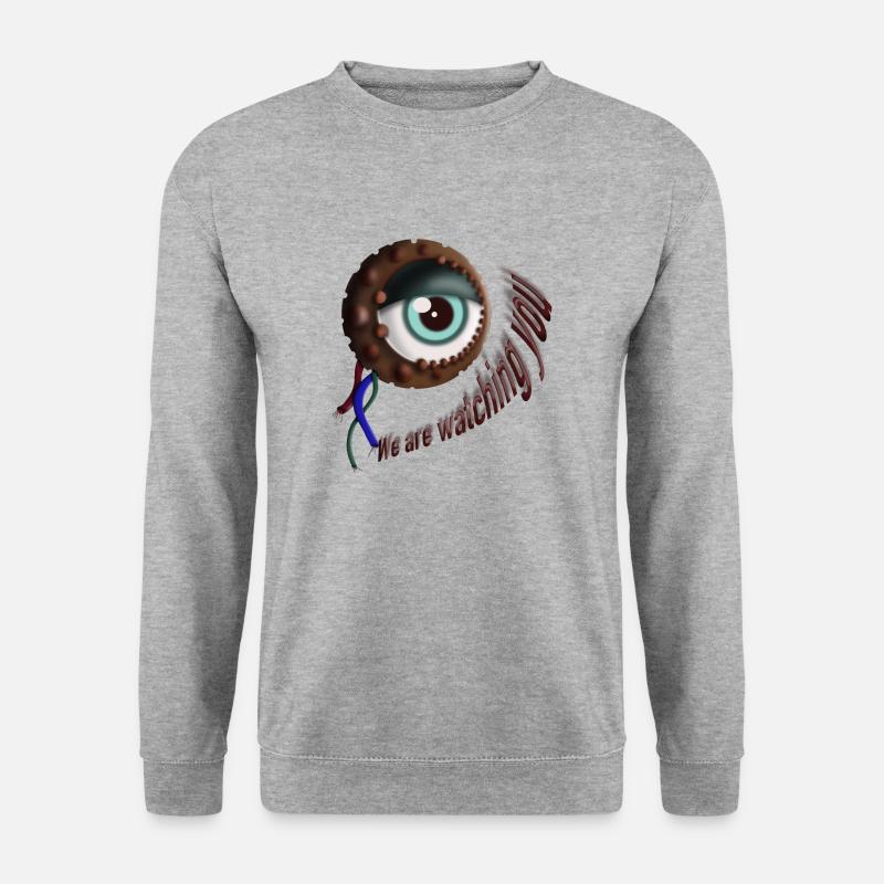 Mechanisches Auge - Überwachung - Unisex Pullover - Weißgrau meliert