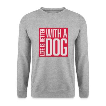 better with a dog - Unisex Sweatshirt - salt & pepper - Front - Alina (178cm) & Michal (187cm)