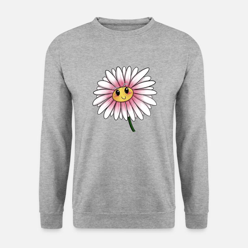 Gänseblümchen - Unisex Pullover - Weißgrau meliert