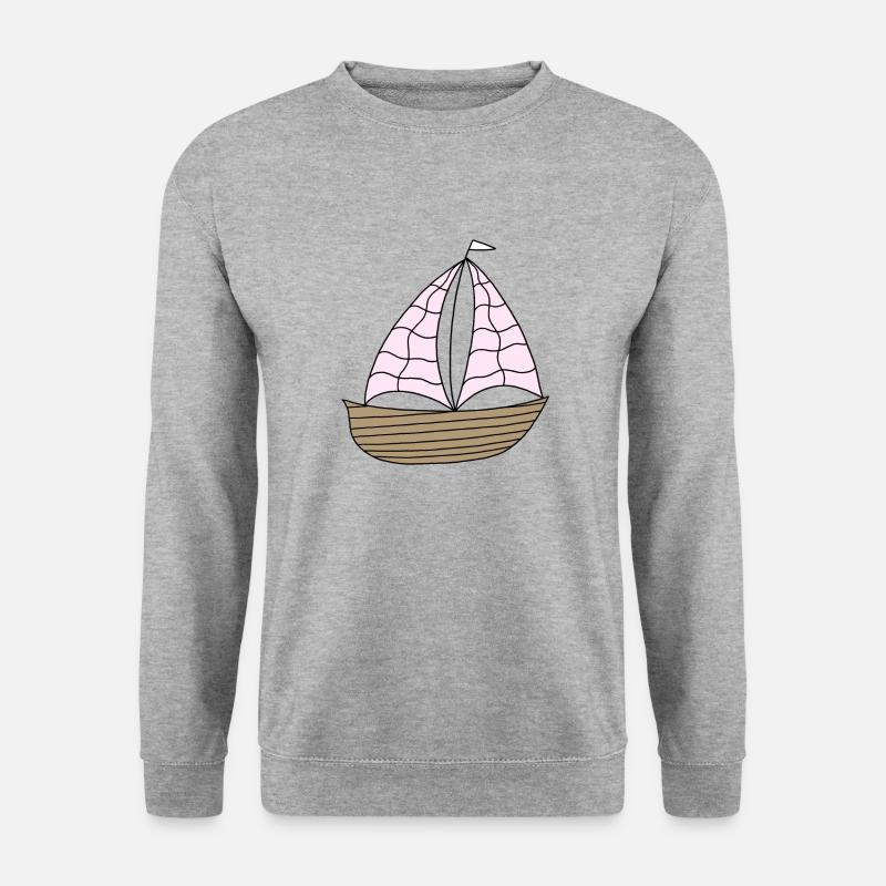 Segelboot - Unisex Pullover - Weißgrau meliert