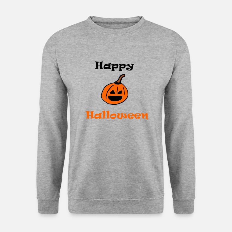 Happy Halloween - Unisex Pullover - Weißgrau meliert