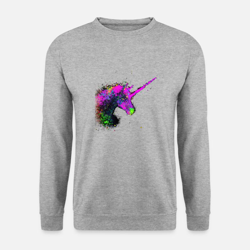 Einhorn - Unisex Pullover - Weißgrau meliert
